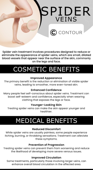 Contour Medical Spa provides advanced spider vein treatments to improve skin appearance and boost confidence. Using safe, effective techniques, we target and reduce visible veins, offering long-lasting results with minimal discomfort. Our personalized care ensures optimal outcomes for each patient. Reclaim smooth, clear skin with our expert spider vein treatments. Contact us today for more information or request a consultation. We are conveniently located at 18641 Devonshire Street Northridge, CA 91324. Contour Medical Spa provides advanced spider vein treatments to improve skin appearance and boost confidence. Using safe, effective techniques, we target and reduce visible veins, offering long-lasting results with minimal discomfort. Our personalized care ensures optimal outcomes for each patient. Reclaim smooth, clear skin with our expert spider vein treatments. Contact us today for more information or request a consultation. We are conveniently located at 18641 Devonshire Street Northridge, CA 91324.
