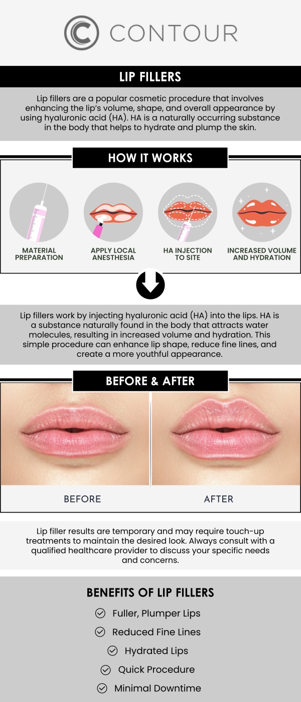 Seeing the results of lip filler treatments can be exciting, and understanding what to expect before and after your session helps set realistic goals. At Contour Medical Spa, clients can anticipate immediate improvements in lip volume and shape, with optimal results developing over the following days as swelling subsides. Our skilled team guides post-treatment care and schedules follow-ups to ensure your lips maintain a smooth, balanced, and natural appearance. For more information, contact us today or request an appointment online. We are conveniently located at 18641 Devonshire Street, Northridge, CA 91324. Seeing the results of lip filler treatments can be exciting, and understanding what to expect before and after your session helps set realistic goals. At Contour Medical Spa, clients can anticipate immediate improvements in lip volume and shape, with optimal results developing over the following days as swelling subsides. Our skilled team guides post-treatment care and schedules follow-ups to ensure your lips maintain a smooth, balanced, and natural appearance. For more information, contact us today or request an appointment online. We are conveniently located at 18641 Devonshire Street, Northridge, CA 91324.